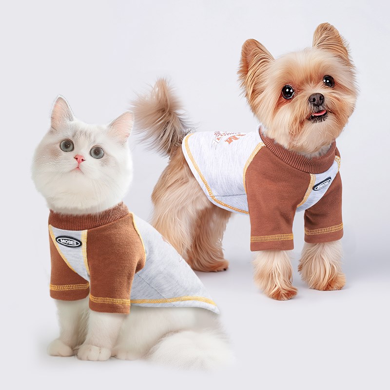 猫咪衣服春秋蓝猫德文布偶宠物服装T恤夏季泰迪比熊狗狗小猫