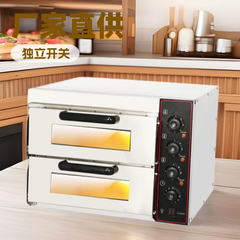 厂家供应16寸两盘电热式比萨烤箱比萨炉烘焙PIZZ烤箱商用熟食
