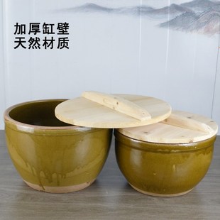 家用老式腌菜做酱酿酒装米面粉发酵土陶水缸醪糟米酒坛子容器瓦罐