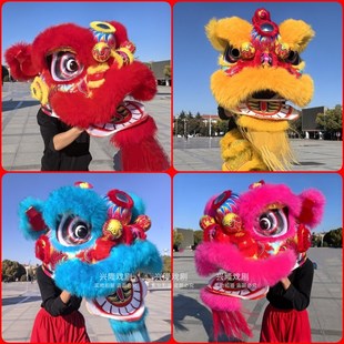 醒狮舞狮道具全套舞狮服装双人泡沫羊毛醒狮狮头舞狮子头演出服