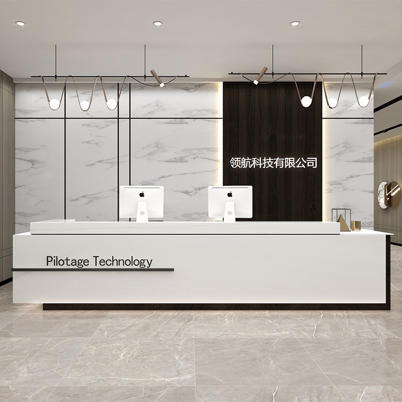 现公司前台简约酒店会所接待台售楼柜台烤漆创意定制收银台吧台