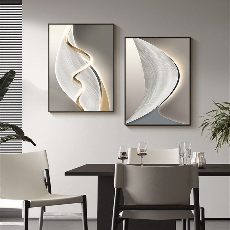 抽象艺术餐厅装饰画轻奢饭厅餐桌挂画创意线条组合卧室壁画,家居饰品,现代装饰画,淘宝优惠券,粉丝福利购,淘宝优惠卷