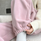 宽松束脚运动裤 粉色暖暖裤 加绒加厚外穿保暖棉裤 2025新款 女秋冬季