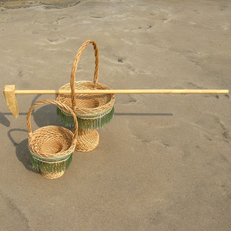 柳编花篮收纳篮藤编田园舞蹈篮道具篮干花篮演出道具篮表演道具篮