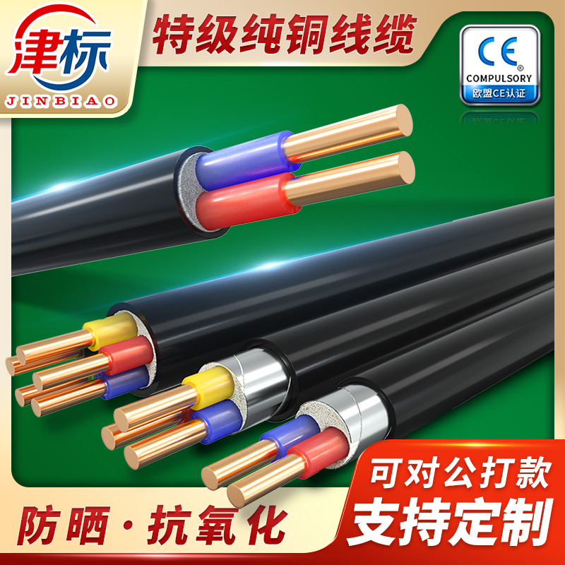 国标YJV铜芯电缆2 3 4 5芯2.5 4 6平方铠装铜电缆线铜线电线户外