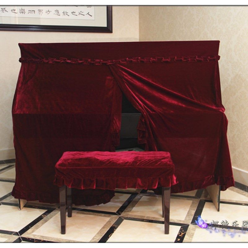 B加厚金丝绒钢琴罩定做布艺柔软细绒钢琴套钢琴巾防尘钢琴布盖布,乐器/吉他/钢琴/配件,乐器罩,淘宝优惠券,粉丝福利购,淘宝优惠卷