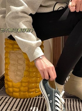 潮流玉米矮凳复古茶几卧室床头柜家用换鞋凳网红休闲装饰汉堡凳子