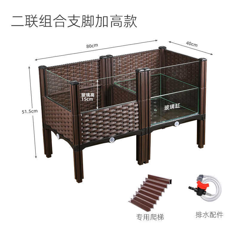 态带龟晒台饲养造景玻璃家用大型种龟别专用箱箱乌植缸黄缘
