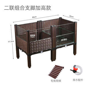 态带龟晒台饲养造景玻璃家用大型种龟别专用箱箱乌植缸黄缘