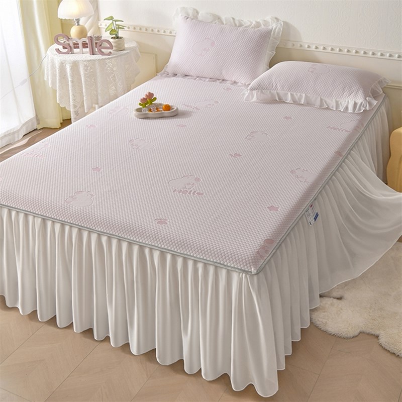 夏季清凉冰豆垫可折叠可洗夏季裸睡床裙软垫床上用品