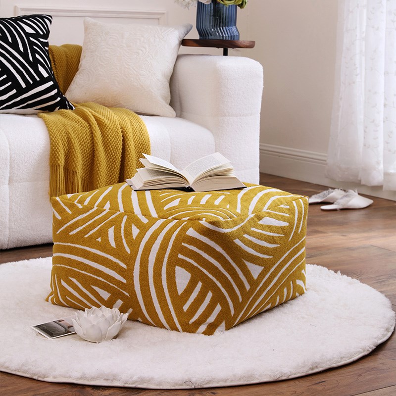 如琪懒人沙发茶几坐垫立体绣可拆洗矮凳坐墩地板垫蒲团脚踏沙发凳