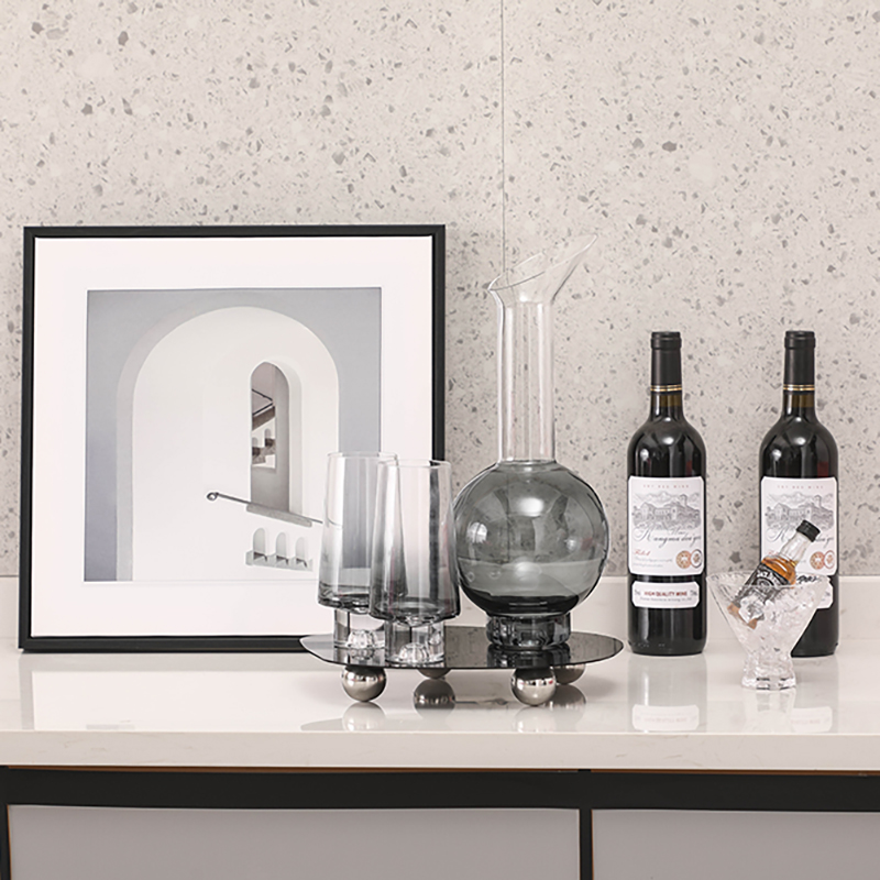 简约轻奢玻璃酒杯酒具摆件吧台醒酒器样板房间厨房餐桌软装饰品