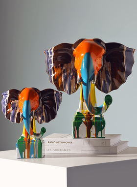 现抽象艺术淋色创意摆件招财家居客厅玄关轻奢软装饰品