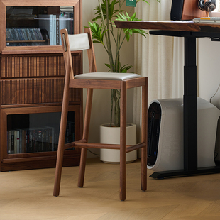 北胡吧木桃台椅家用实木吧台子靠背岛台高脚椅凳吧椅吧凳