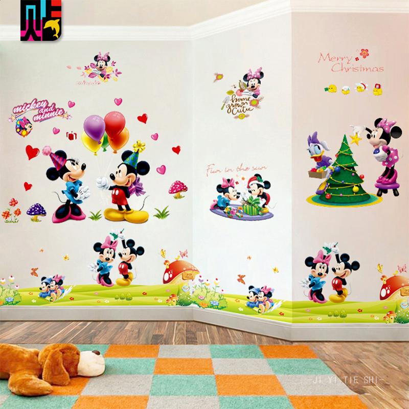 儿童卧室可爱卡通动物组合装饰大型贴画 游乐园墙壁背景自粘贴纸