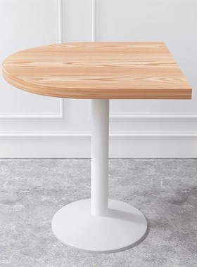 白色ns网红咖啡厅奶茶店桌椅 小吃快餐店餐饮甜品店小半圆方桌子