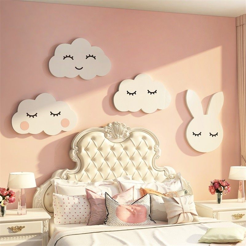 网红云朵贴纸儿童房间布置墙面装饰公主屋女孩床头背景电视天花板,家居饰品,软装墙贴,淘宝优惠券,粉丝福利购,淘宝优惠卷