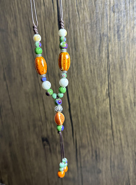 毛衣链秋冬高档大气小众不掉色陶瓷项链高级轻奢精致百搭长款吊坠