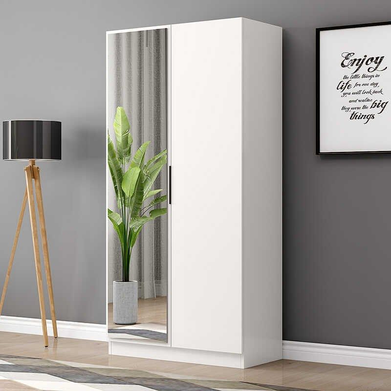 实木衣柜带镜子小户型家用卧室现简约储物柜经济型出租房用衣厨,住宅家具,独立衣柜,淘宝优惠券,粉丝福利购,淘宝优惠卷