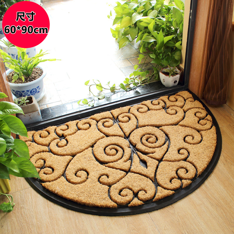 半圆门垫椰棕半圆形地垫进门入户门厅防滑垫棕榈玄关蹭土
