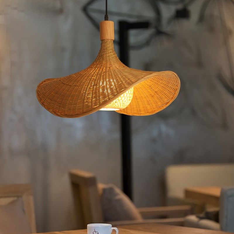 吊灯新中式茶室饭店餐厅餐饮民宿东南亚日式草帽灯竹艺灯,家装灯饰光源,酒店/宴会厅/餐饮吊灯,淘宝优惠券,粉丝福利购,淘宝优惠卷