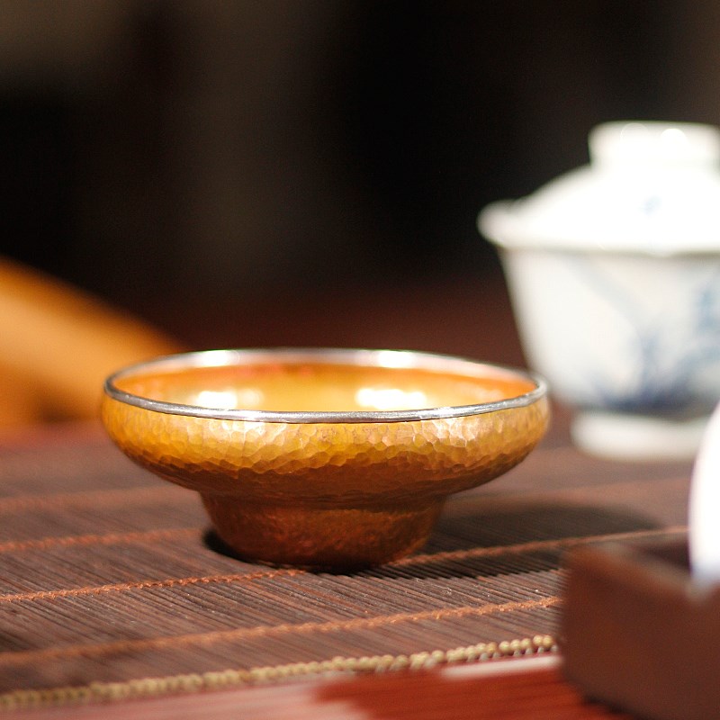 裕隆全纯手工锡边纯紫铜投茶器茶漏家用功夫茶具零导茶器