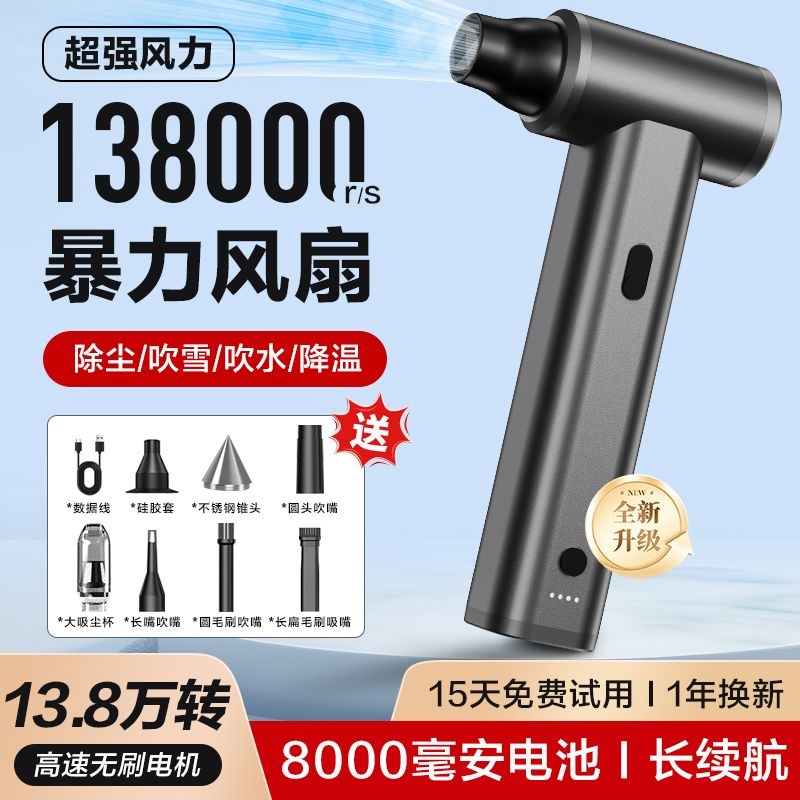 万转高速涡轮 无刷电机手持暴力涡轮小风扇 超强涵道涡轮风机