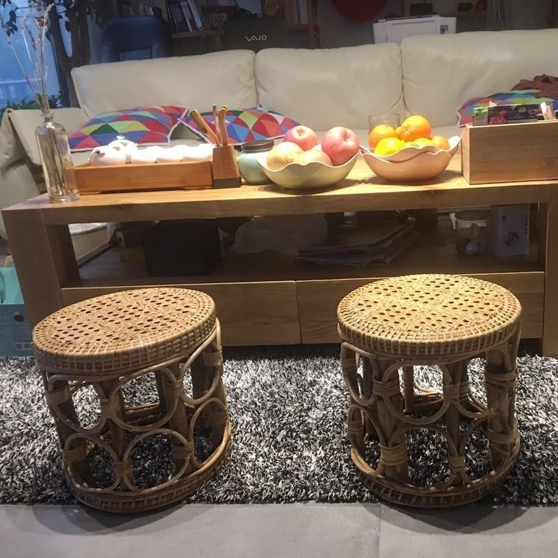 云南手工藤编坐墩休闲藤凳