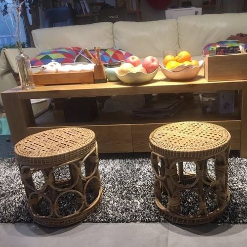 云南手工藤编坐墩休闲藤凳