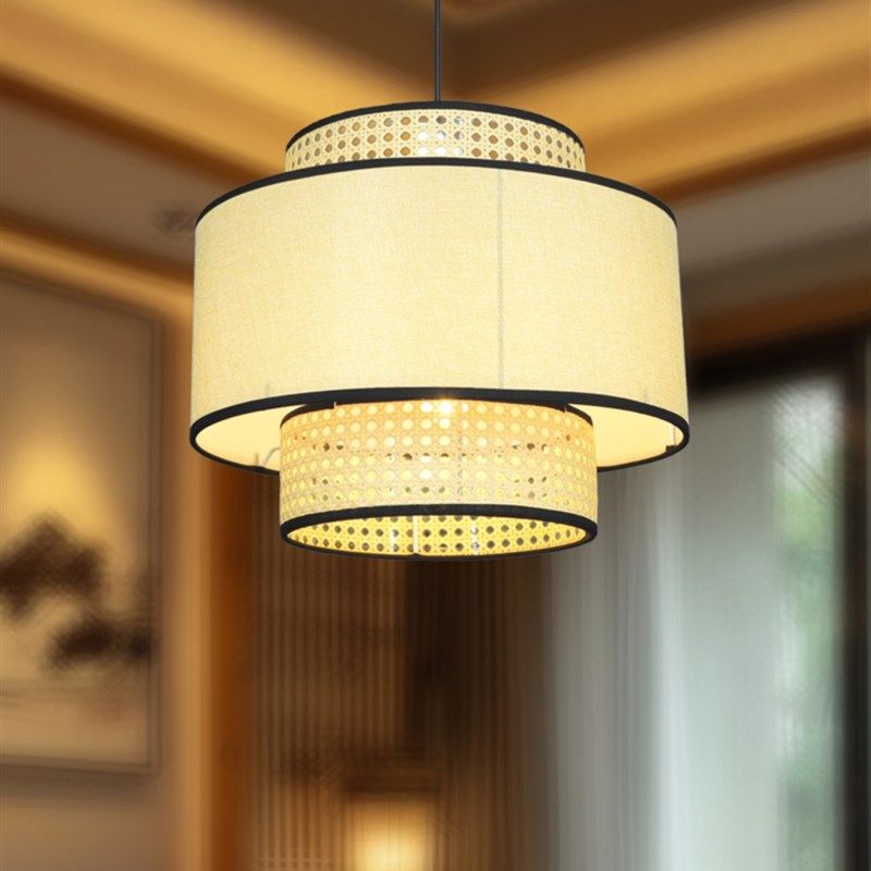 中式藤编吊灯藤艺餐饮间民宿客厅卧室覆古茶室麻绳日式餐厅吊灯,家装灯饰光源,餐厅吊灯,淘宝优惠券,粉丝福利购,淘宝优惠卷