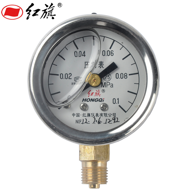 红旗仪表 耐震防震抗震压力表 YTN-40充油 定做7天