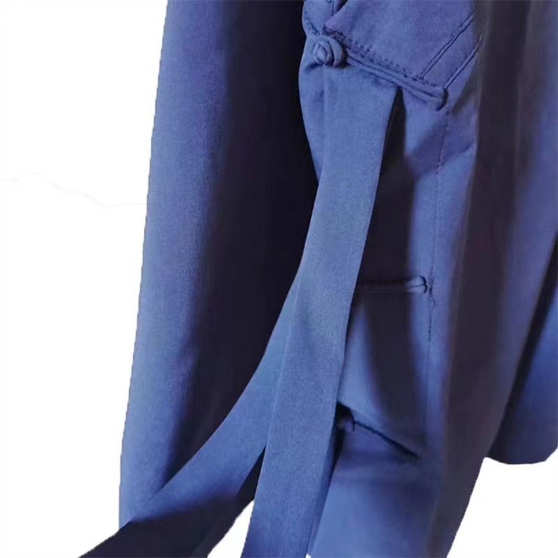 道家用品道士服装男女道袍长袍斜襟短袍道服短褂上扣短装薄款套装
