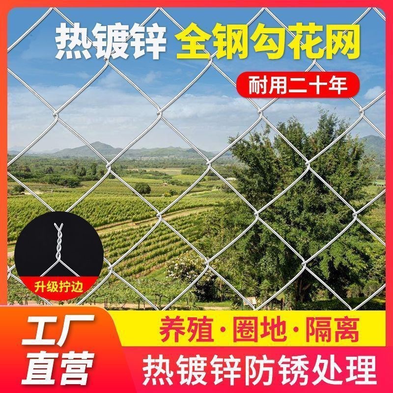 热浸镀锌钢丝勾花网养殖鸡鸭铁丝网拦牛羊果园围网养狗菱形网隔离