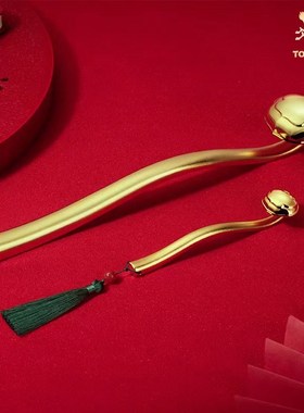 铜师傅铜摆件《如意》真金鎏镀工艺品G家居办公室金如意装饰品礼