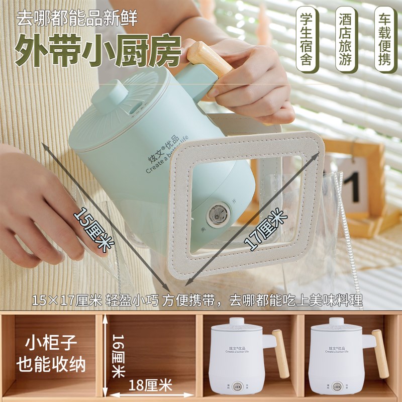 户外小号插电迷你电热烧水杯电功率车载便携旅行小型电煮杯煮奶器