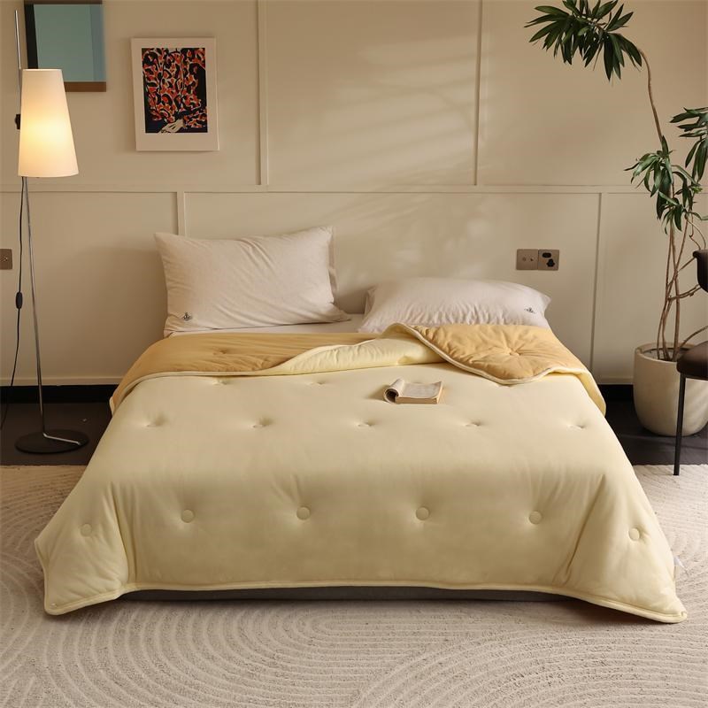 oohnoo针织全棉蚕丝雪绒被春秋冬被轻盈保暖舒适裸睡蓬松软糯