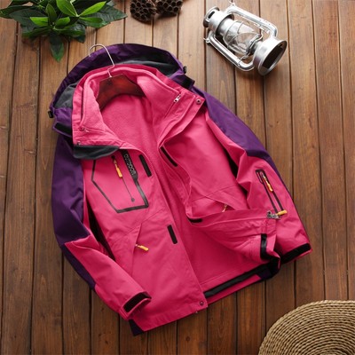 秋冬季冲锋衣男女可拆卸两件套三合一防水保暖户外登山服印字LOGO