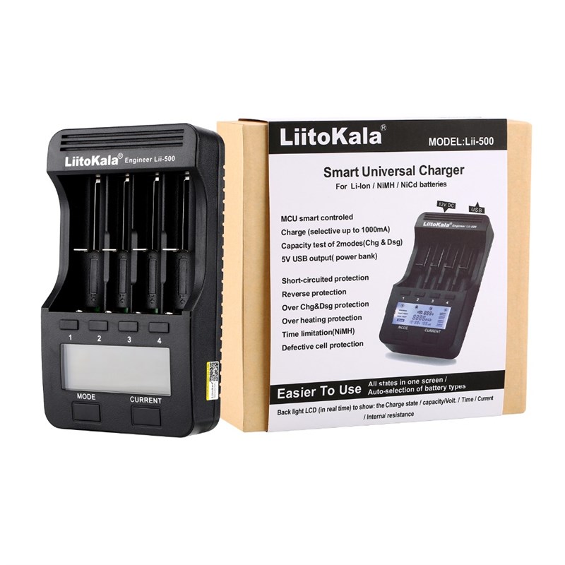Lii500电池18650充电器测容量AAA5号7号镍氢镍镉锂26650通用激活