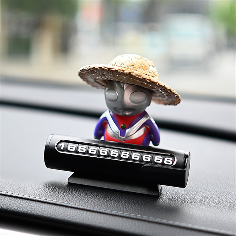 创意卡通临时停车号码牌金属挪车电话牌汽车装饰用品停靠移车摆件