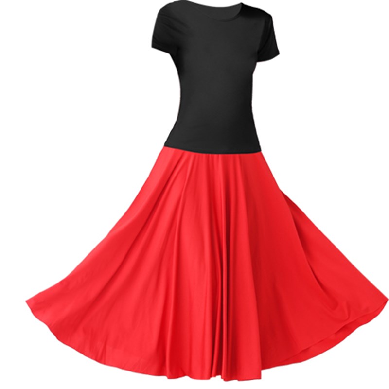 广场舞服装2021中老年舞蹈服套装新款两件套夏半身裙长裙演出服女