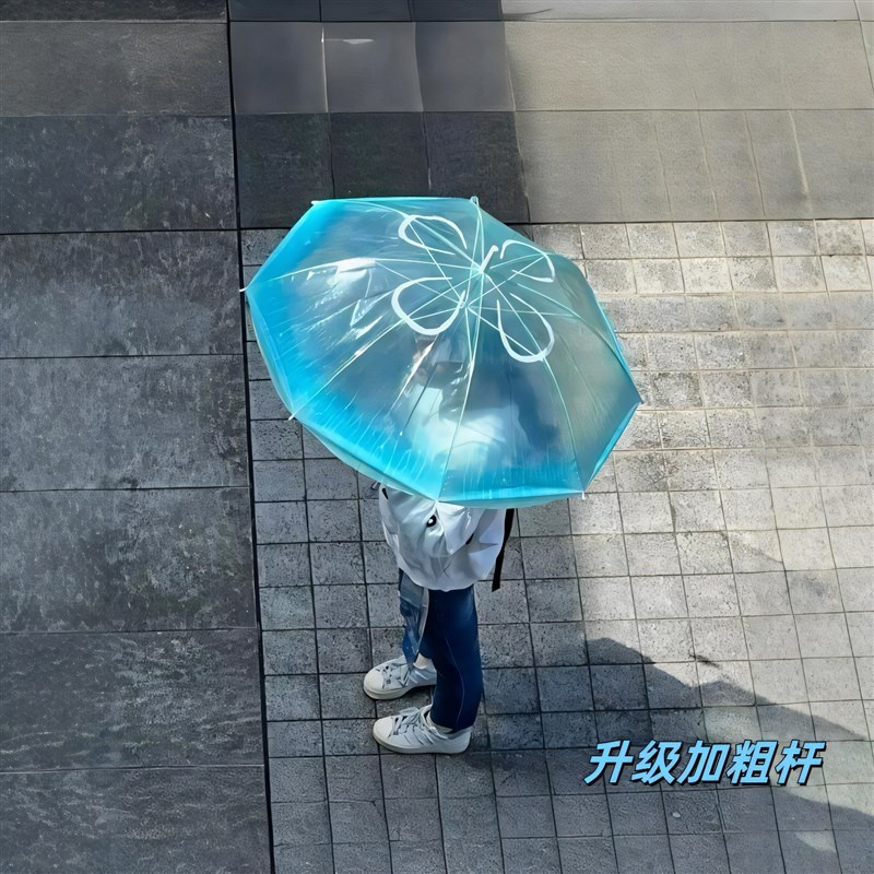 水母伞日系梦幻海月水母荷叶拒水透明雨伞自动长柄加粗抗风小清新