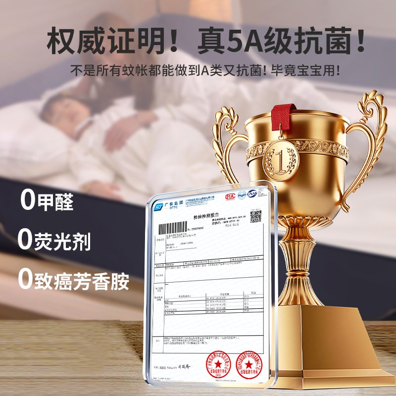便携免安装蚊帐家用2024新款可折叠式床上帐篷防摔蒙古包1米5全底