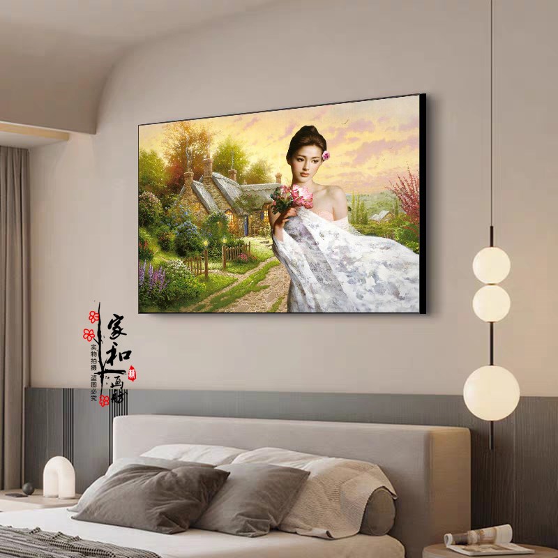 美女挂画酒店卫生间防水装饰画卧室床头宾馆美容院洗手间人物墙画图片