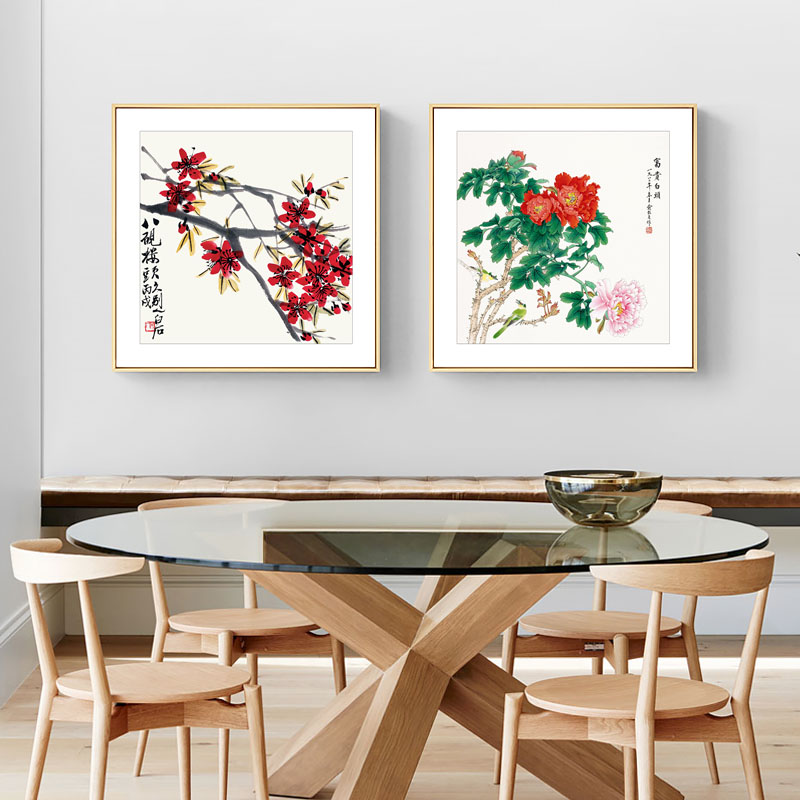 新中式装饰画中国风墙画客厅挂画卧室床头壁画饭厅走廊过道酒店画图片