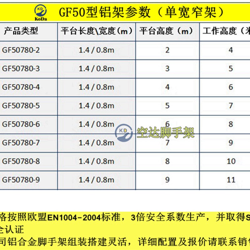 6米单宽铝合金楼梯脚手架窄过道铝手脚架90宽移动脚手架平台