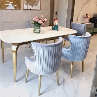 餐椅布艺家用复古靠背书桌椅椅子成人梳妆椅铁艺餐椅