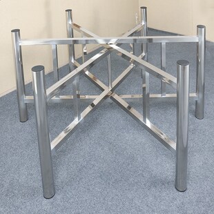 六脚加厚可折叠不锈钢1.8米2米2.2米大圆桌脚桌腿支架可定制