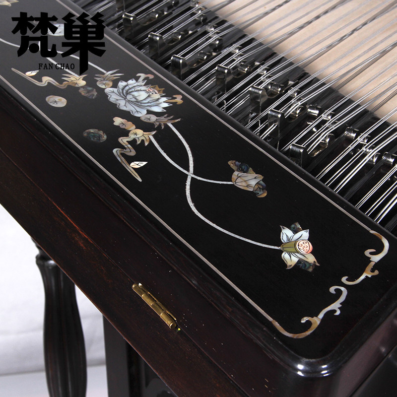 梵巢牌成人黑檀木贝雕演出奏用扬琴中国传统民族弹拨乐器