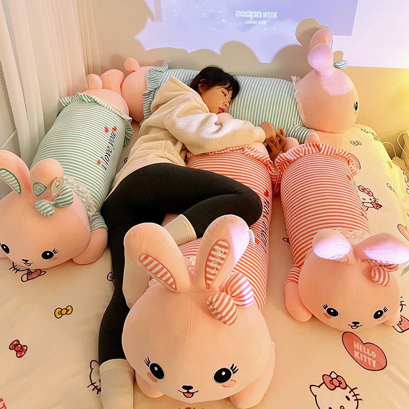 小兔子玩偶抱枕女生夹腿睡觉公仔毛绒玩具大布娃娃女孩抱着睡