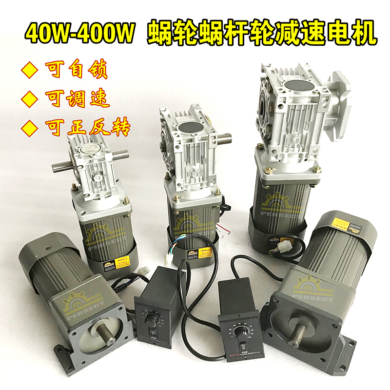 PERSECT 减速机带电机蜗轮减速机大扭矩交流220v低速380V双轴电机